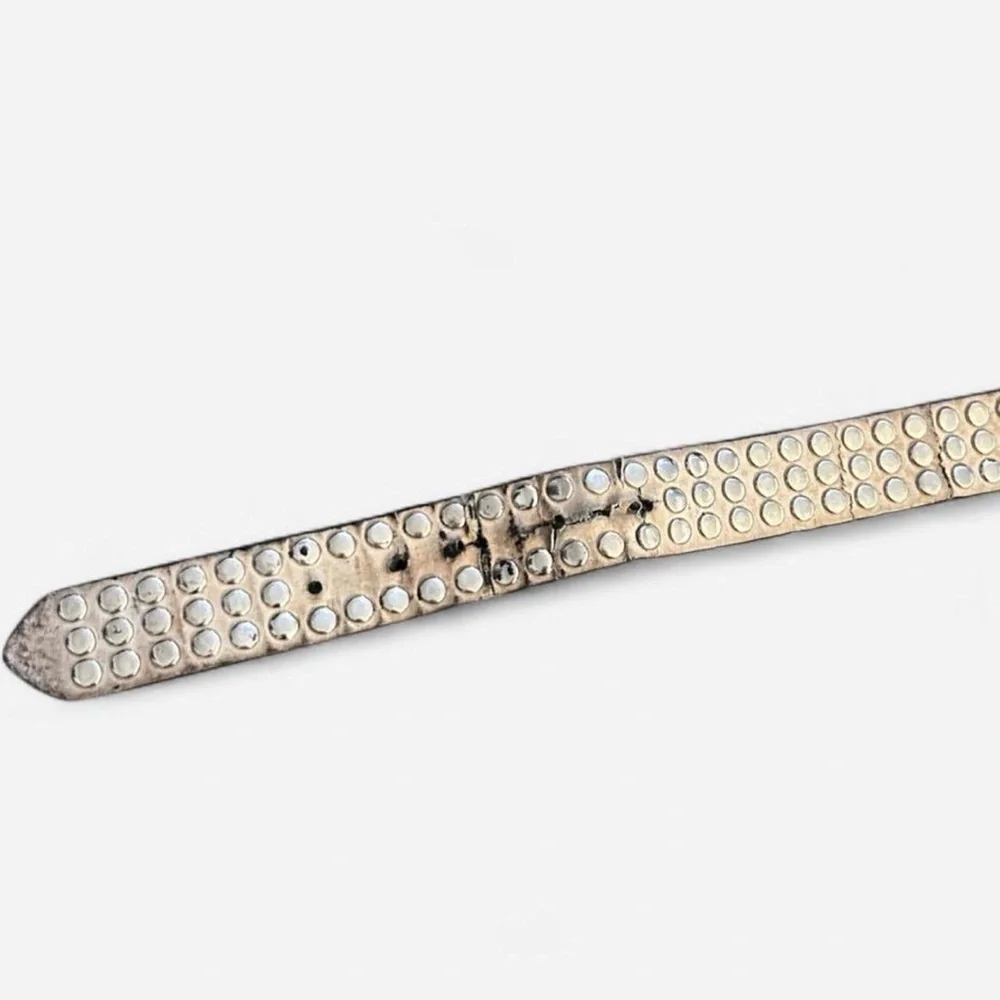 Studded Three Row Mens Studded Black Belt Sz Large (40.5)